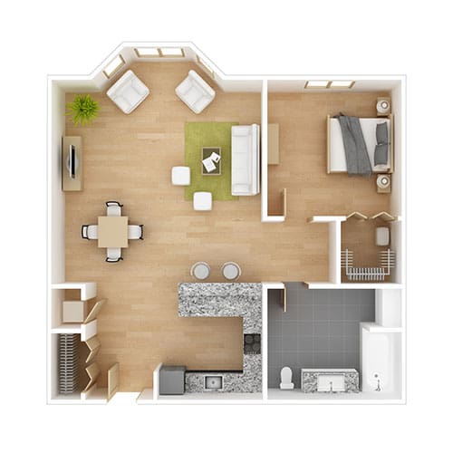 Plan 2 - 1 Bedroom